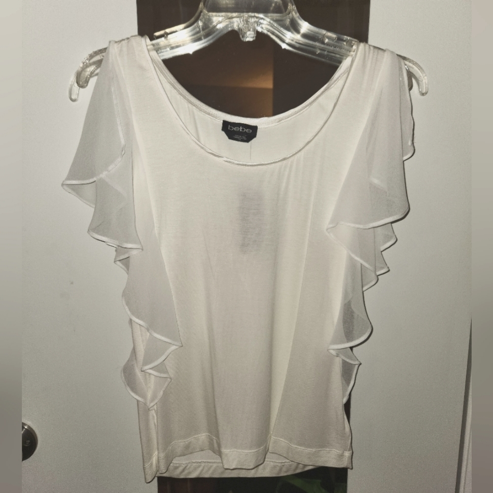 bebe Flutter Sleeve Top